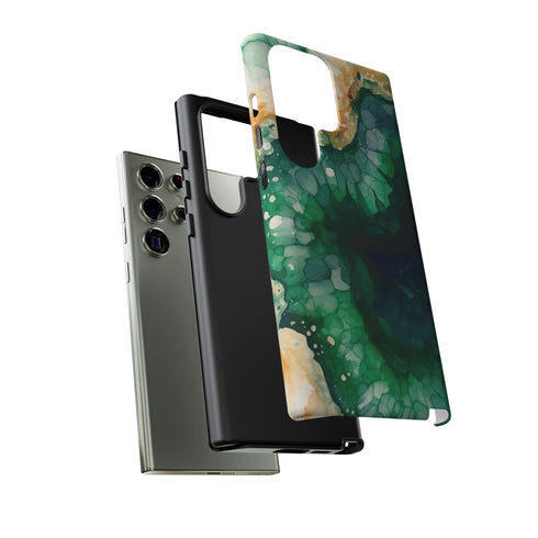 Green Geode in Watercolor - Impact Resistant Phone Case